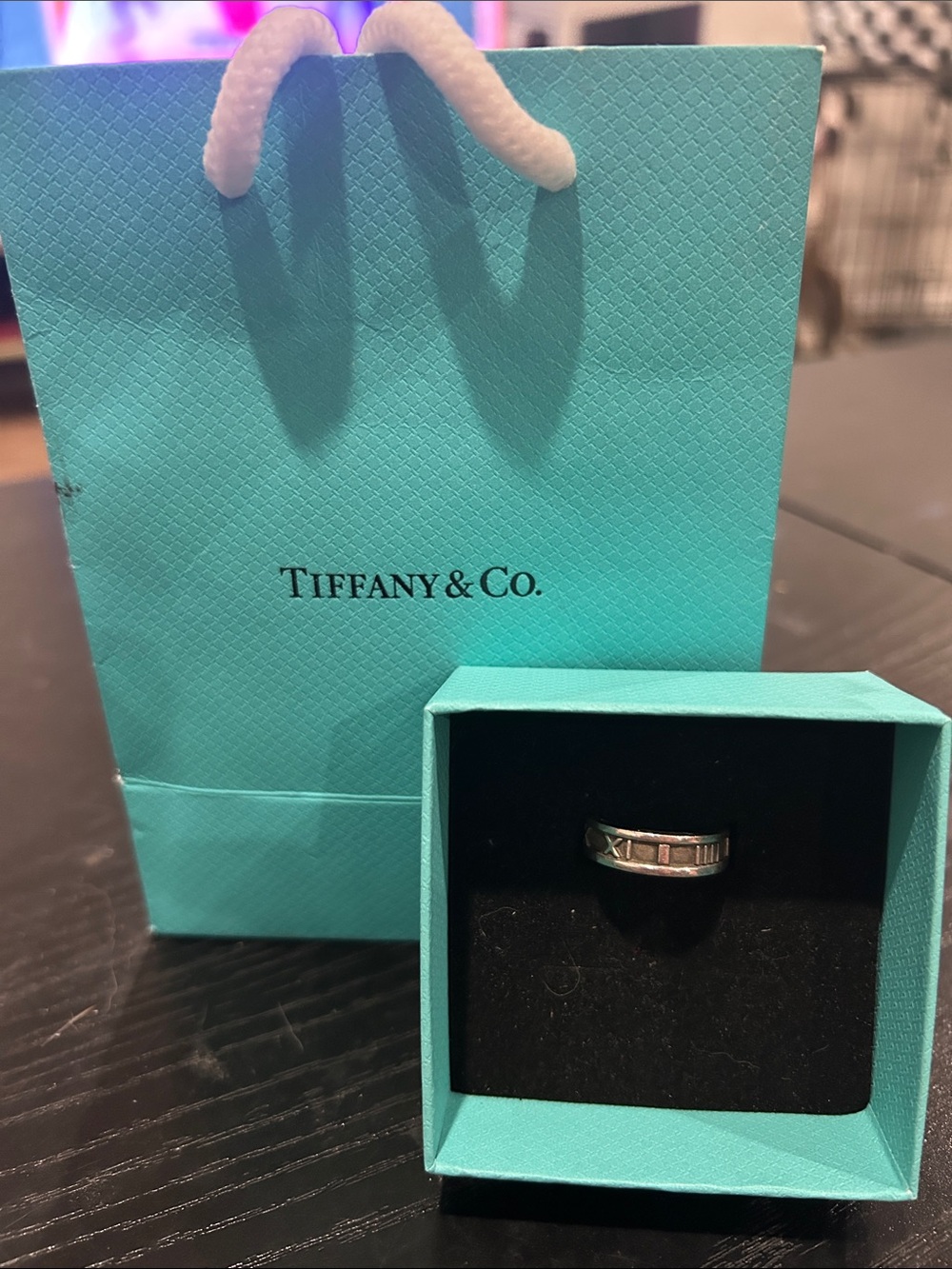 Tiffany & Co. Men’s Silver Band with Tiffany Blue Gift Box